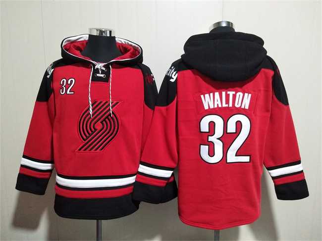 Men's Portland Trail Blazers #32 Bill Walton Red Lace-Up Pullover Hoodie,We sell and wholesale Men's Portland Trail Blazers #32 Bill Walton Red Lace-Up Pullover Hoodie on line form chian!